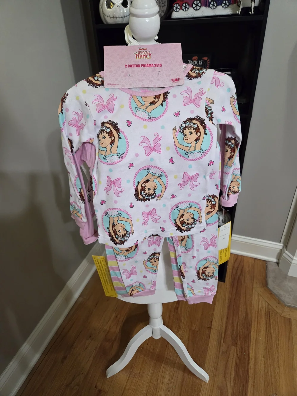 Fancy Nancy Pink Girls Pajama Set - Pink Floral Ballerina Two-Piece